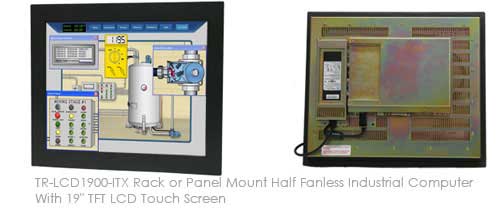 TR-LCD1900-ITX Rack or Panel Mount Half Fanless Industrial Computer With 19 TFT LCD Touch Screen